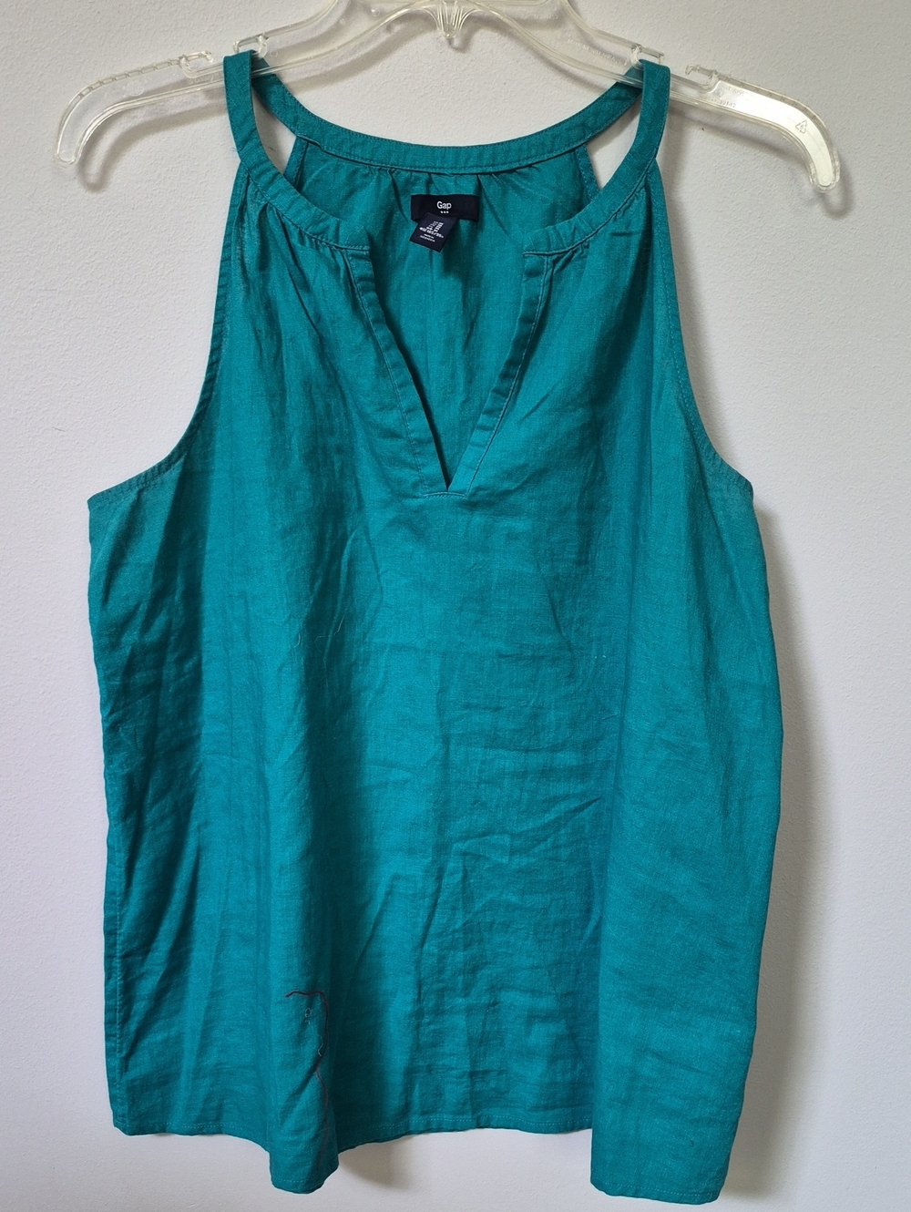 GAP Teal V-Neck Sleeveless Tank Top Womens M Lightweight Breezy Colorful Minimal